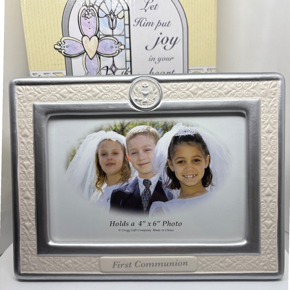 Roman First Communion Picture Frame 4x6 Photo Religious Gift New in Box‎